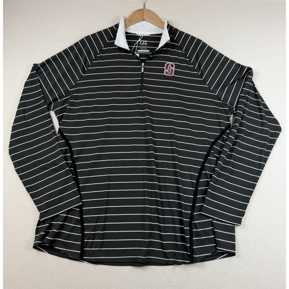 Stanford Cardinal Cutter & Buck Striped Women's Pullover 1/4 Zip XXXL DryTec 50+
